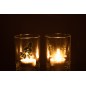 Photophore feuilles en verre multicolore 10x10x12.5 cm