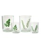 Photophore feuilles en verre multicolore 10x10x12.5 cm