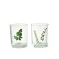 Photophore feuilles en verre multicolore 10x10x12.5 cm
