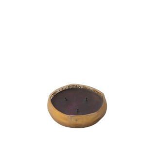 Candela profumata 15h in vetro dorato 13x13x4 cm