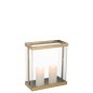 Lanterne retangular em vidro dourado 32x15x35,5 cm