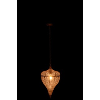 Lampada a sospensione goccia in metallo dorato 31.5x31.5x57 cm