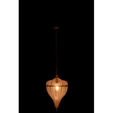 Lampada a sospensione goccia in metallo dorato 31.5x31.5x57 cm