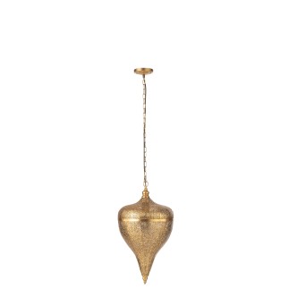 Lampada a sospensione goccia in metallo dorato 31.5x31.5x57 cm