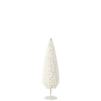 Árbol de Navidad de plástico blanco 10x10x32 cm