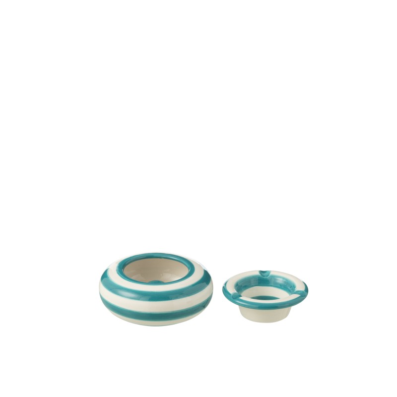 Cendrier en céramique bleu mer 11x11x5 cm Cendrier en céramique bleu mer 11x11x5 cm