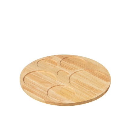 Set di 6 piatti aperitivo con vassoio in ceramica bianca 30x30x9 cm