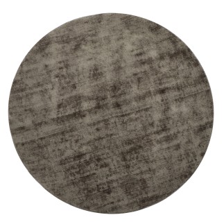 Tappeto rotondo fatto a mano in tessuto grigio 150x150x2 cm