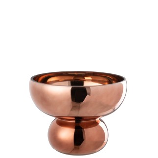 Taça em pé em vidro castanho 13x13x17,5 cm