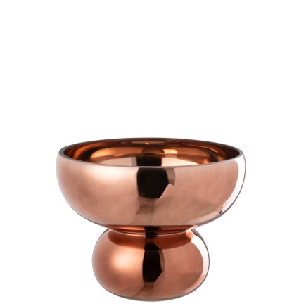 Taça em pé em vidro castanho 13x13x17,5 cm