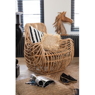Cuscino quadrato in rafia naturale 45x45cm - Cuscino da esterno