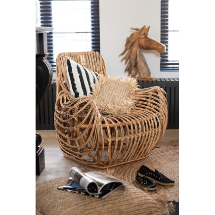Cuscino quadrato in rafia naturale 45x45cm - Cuscino da esterno