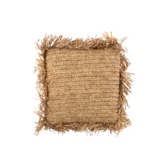 Coussin carré en raphia naturel 45x45cm - Coussin d'extérieur