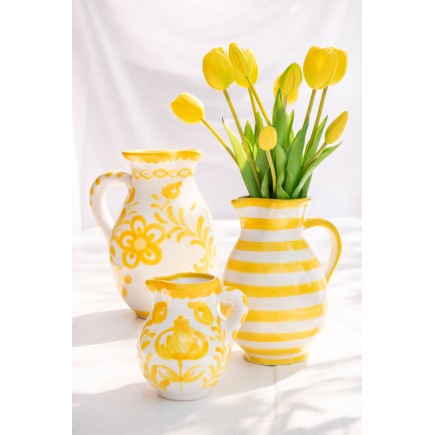 Carafe en céramique jaune 17x17x21 cm