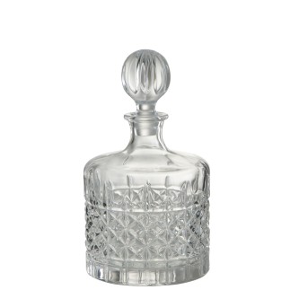 Carafe con tapón de bola de vidrio transparente de 14x14x24 cm
