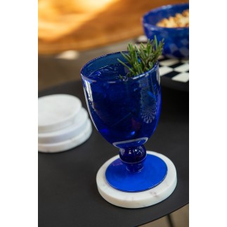Verre à vin bleu foncé H15cm
