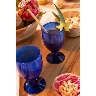 Verre à vin bleu foncé H15cm