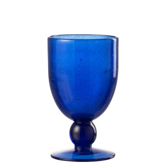 Vaso de vino de vidrio azul oscuro de 15 cm de altura