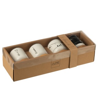 Juego de 4 tazas de cerámica negra 5.7*5.7*6.4 cm