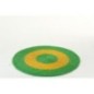 Tappeto a righe in rafia verde e giallo caldo, 120 x 120 x 1 cm Tappeto a righe in rafia verde e giallo caldo, 120 x 120 x 1 cm