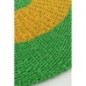 Tappeto a righe in rafia verde e giallo caldo, 120 x 120 x 1 cm Tappeto a righe in rafia verde e giallo caldo, 120 x 120 x 1 cm