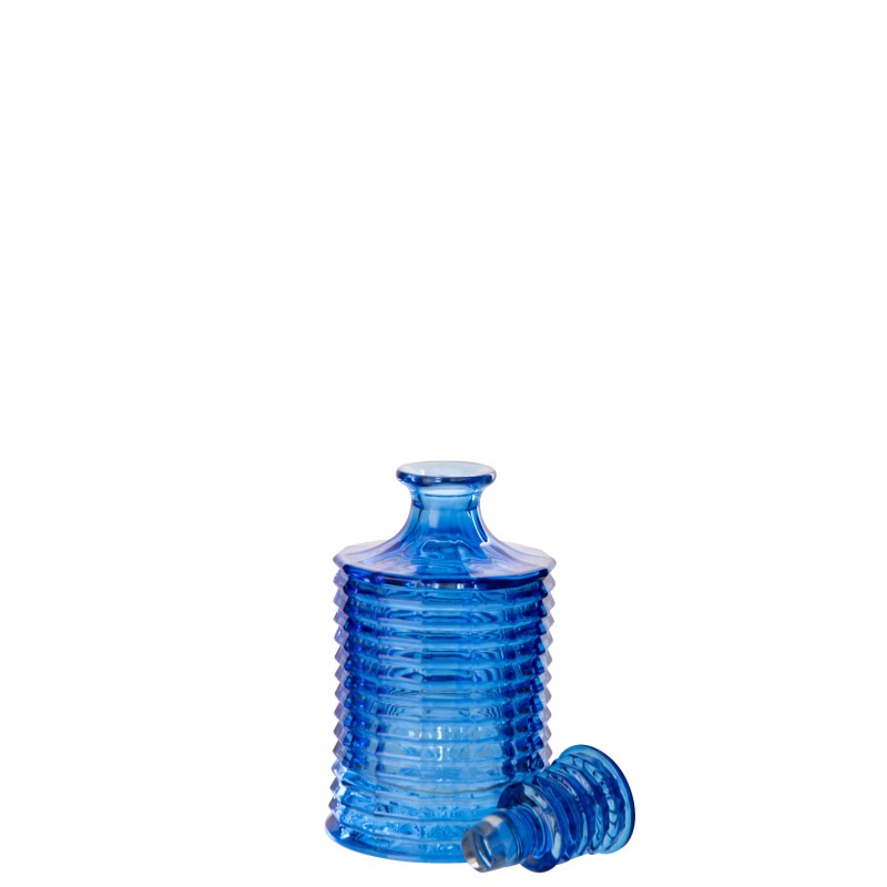 Jarra de cristal acanalado azul, 25 x 11,1 cm Jarra de cristal acanalado azul, 25 x 11,1 cm