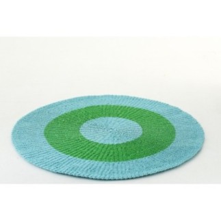 Tapete de ráfia azul 150 × 150 × 1 cm