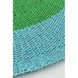 Tapete de ráfia azul 150 × 150 × 1 cm