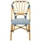 Cadeira de jantar em rattan azul e branco 47x56x85 cm Cadeira de jantar em rattan azul e branco 47x56x85 cm