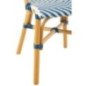 Cadeira de jantar em rattan azul e branco 47x56x85 cm Cadeira de jantar em rattan azul e branco 47x56x85 cm