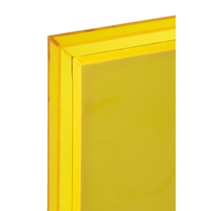 Décoration murale moderne en toile jaune 80×3,3×60 cm