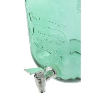 Distributore di bevande in vetro verde smeraldo 18x18x25 cm