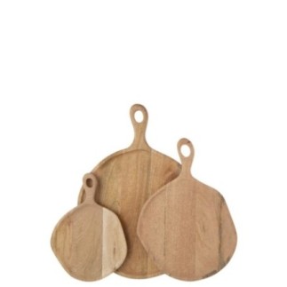 Tagliere rotondo in legno di mango naturale 58x39x2,5 cm