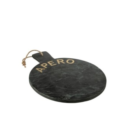 Vassoio per formaggi in marmo nero e dorato 38×30×1,5 cm