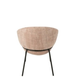 Chaise de salle à manger en fer rose clair et noir 59x76,5x61 cm