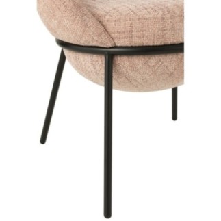 Chaise de salle à manger en fer rose clair et noir 59x76,5x61 cm