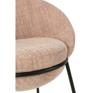 Chaise de salle à manger en fer rose clair et noir 59x76,5x61 cm