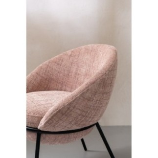 Chaise de salle à manger en fer rose clair et noir 59x76,5x61 cm