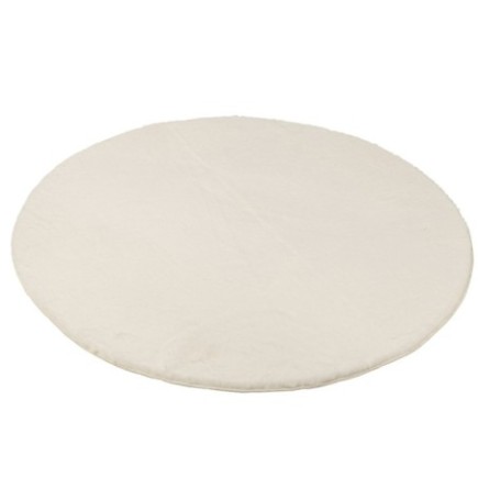 Tapis rond en polyester blanc 150x150 cm