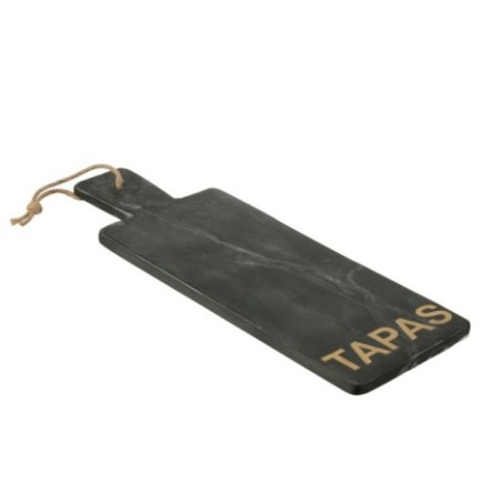 Tábua para queijos retangular em mármore preto dourado, 48 x 16,5 x 1,5 cm