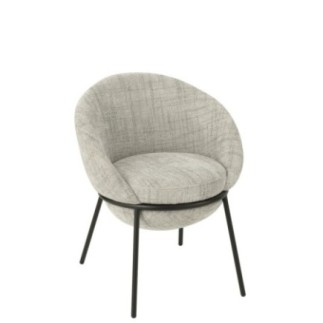 Sedia da pranzo in ferro grigio/nero 61x59x76,5 cm
