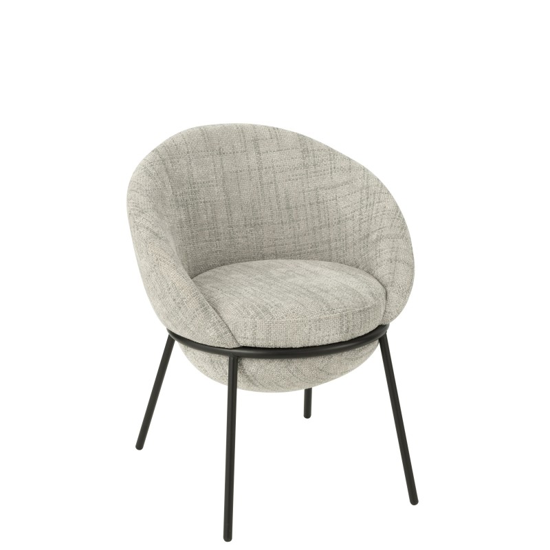 Chaise de salle à manger en fer gris/noir 61x59x76,5cm Chaise de salle à manger en fer gris/noir 61x59x76,5cm