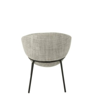 Chaise de salle à manger en fer gris/noir 61x59x76,5cm