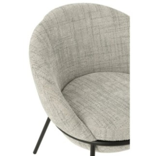 Chaise de salle à manger en fer gris/noir 61x59x76,5cm