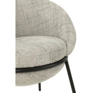 Chaise de salle à manger en fer gris/noir 61x59x76,5cm