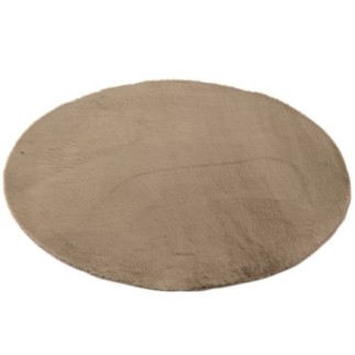 Tapis rond en polyester taupe 150x2cm
