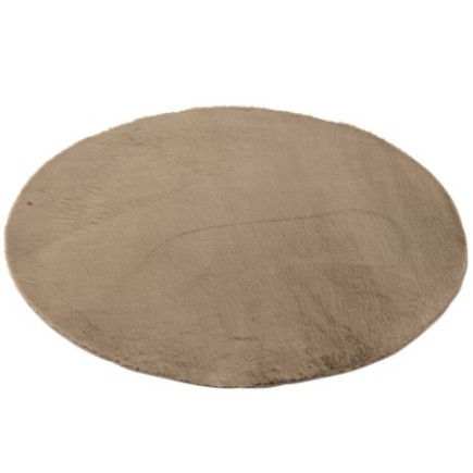 Tapis rond en polyester taupe 150x2cm