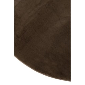 Tapis rond en polyester brun foncé 150x150x2 cm