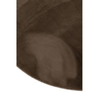 Tappeto rotondo in poliestere marrone scuro, 150 x 150 x 2 cm