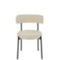 Cadeira em tecido bouclé branco e preto 51 x 52,5 x 76,5 cm Cadeira em tecido bouclé branco e preto 51 x 52,5 x 76,5 cm